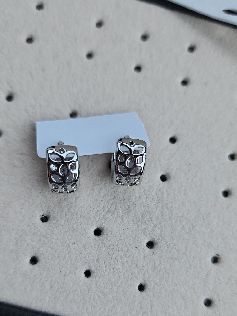 Silver-Tone Crystal Accent Hoop Earrings - Women Jewelry